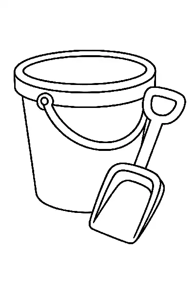Eimer und Schaufel zum Ausmalen