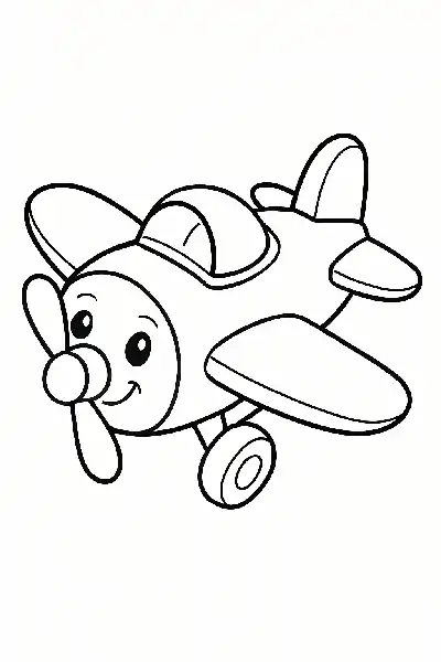 Lustiges Flugzeug zum Ausmalen