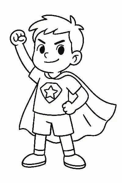 Superheld Junge zum Ausmalen