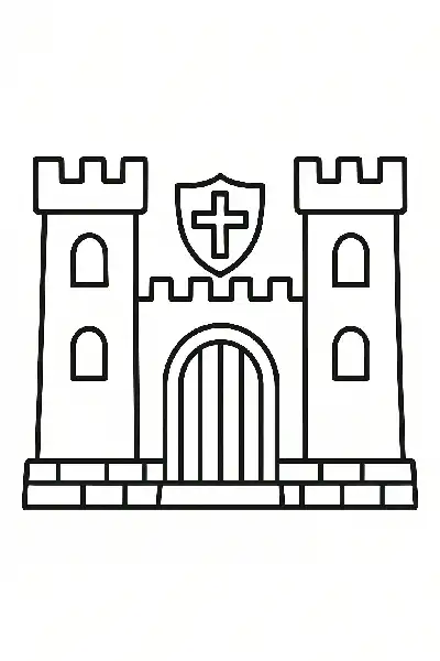 Mittelalterliche Burg zum Ausmalen