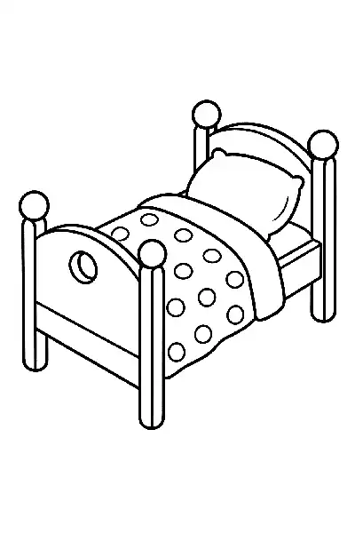 Holzbett für Puppen zum Ausmalen