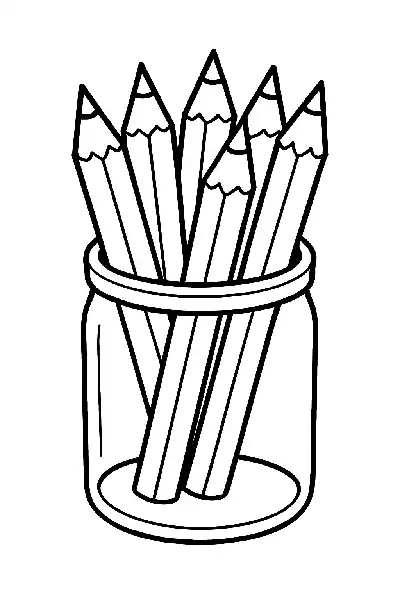 Bleistifte im Glasbehälter