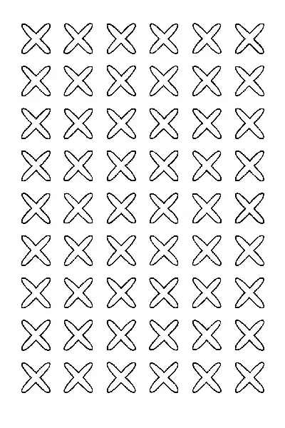 Schlichtes wiederholtes X-Muster zum Ausmalen