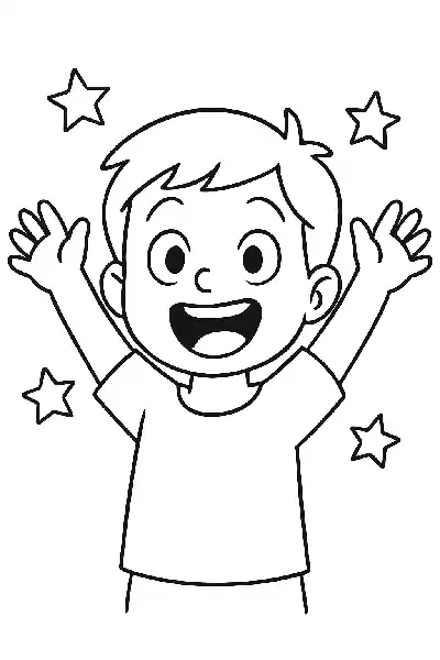 Aufgeregtes Lächeln und strahlende Sterne