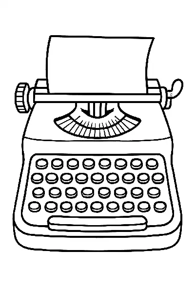 Vintage Schreibmaschine zum Ausmalen