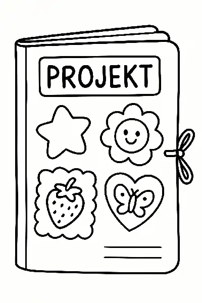 Projektmappe mit bunten Motiven