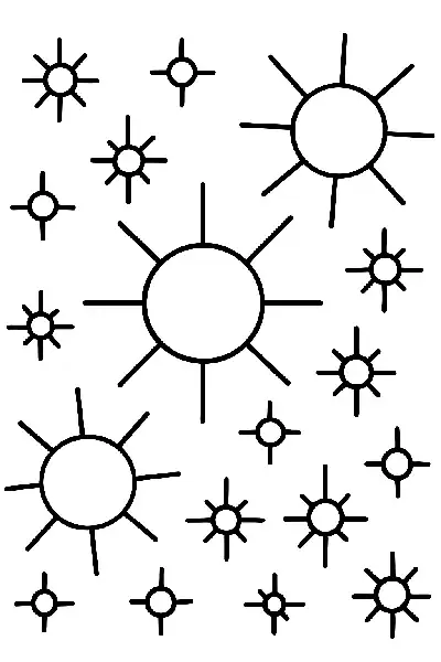 Abstrakte Sternenexplosionen in Schwarz-Weiß