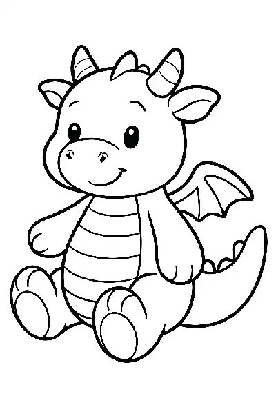 Kuscheliger Drachen zum Ausmalen