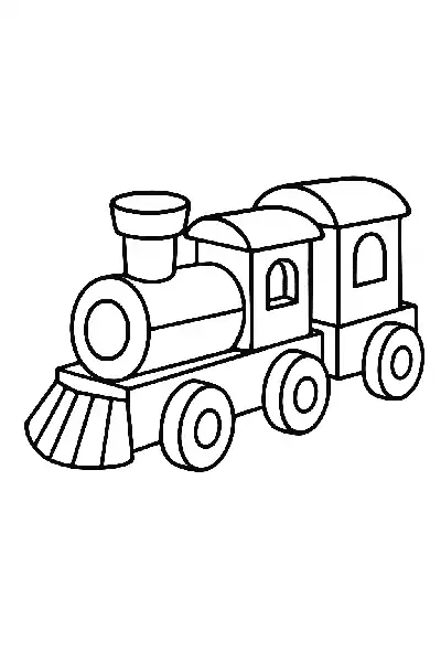 Holzeisenbahn zum Ausmalen