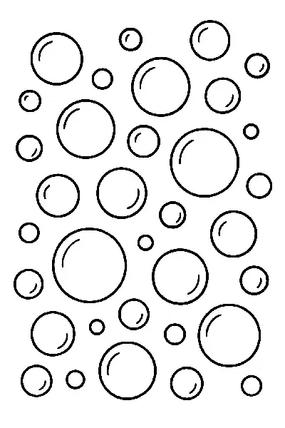 Bunte Blasen in klaren Linien