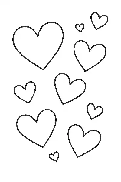 Herzen in eleganter Anordnung
