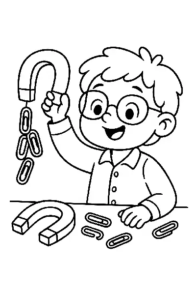 Magnetismus entdecken_ Ein Kind experimentiert