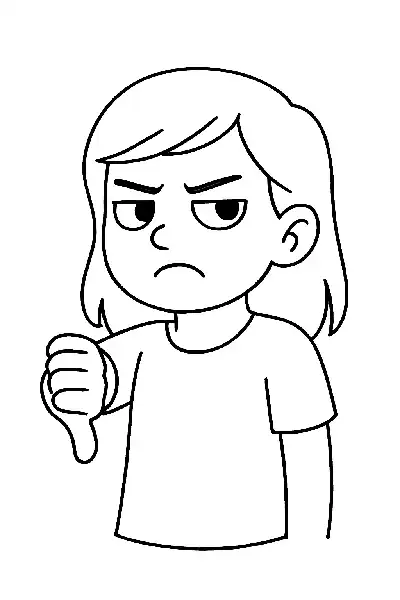 Missbilligung in Cartooneskem Stil