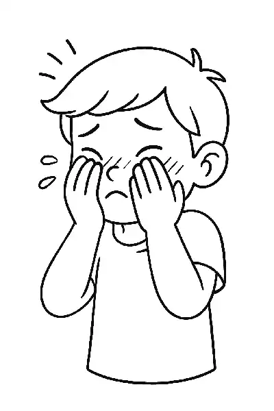 Verlegener Blick eines Kindes