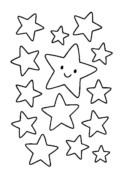 Freundliche Sterne zum Ausmalen