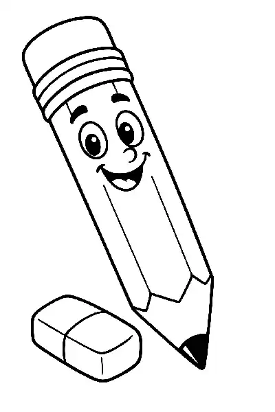 Fröhlicher Bleistift mit Radiergummi