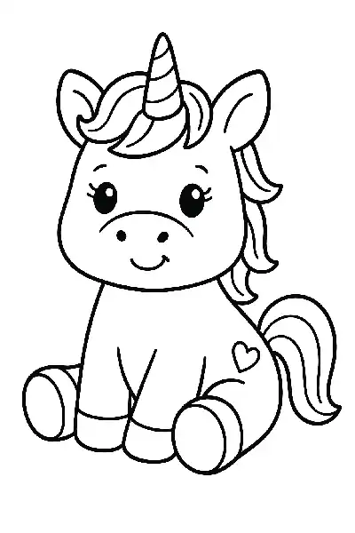 Niedlicher Einhorn-Überblick zum Ausmalen