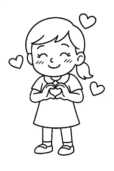 Mädchen mit Herz in der Hand