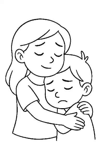 Umarmung der Sorge und Empathie