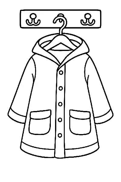 Regenmantel an Garderobe