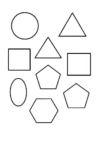 Geometrische Formen auf weißem Hintergrund