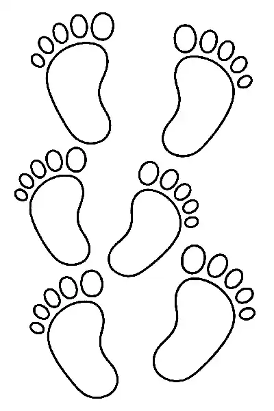 Füße im Cartoon-Stil zum Ausmalen