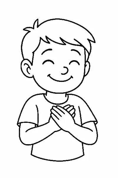 Dankbarkeit Ausdruck eines Jungen