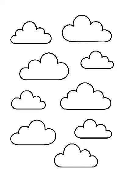 Wolken-Formen zum Ausmalen
