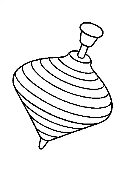 Kreisel – Ausmalbild zum Farbspaß