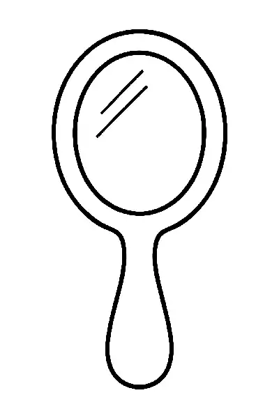 Handspiegel in Schwarz-Weiß