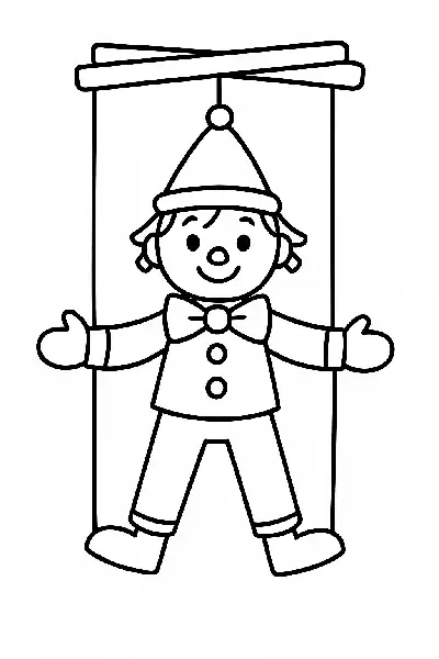 Marionette im fröhlichen Design
