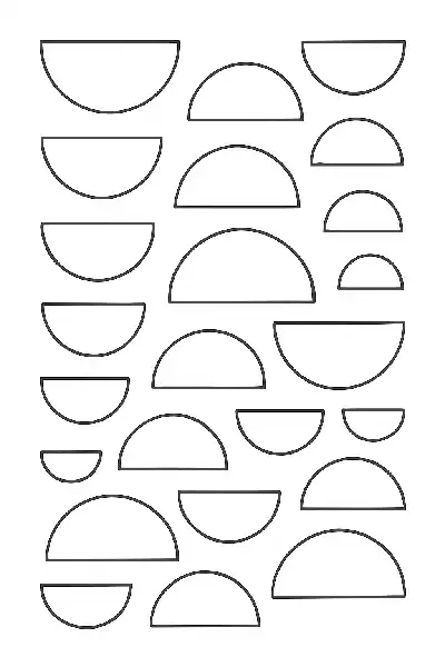 Semizyklische Anordnung in Schwarzweiß