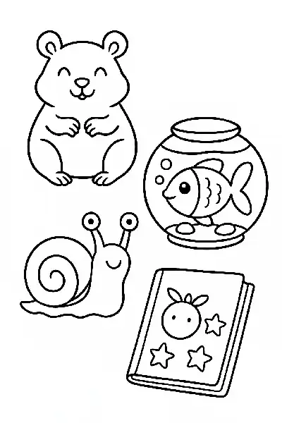 Tierfreunde zum Ausmalen