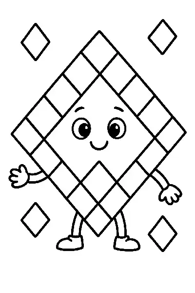 Freundlicher Diamant-Charakter zum Ausmalen