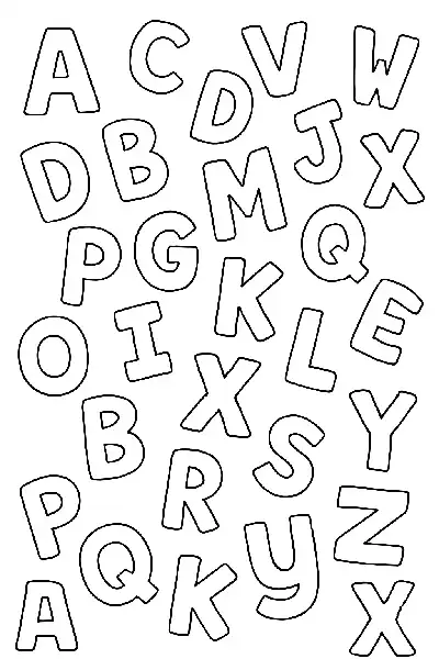 Alphabet Linienzeichnung zum Ausmalen