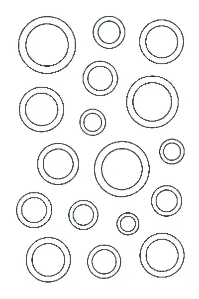 Schwarze Ringe in geordnetem Muster