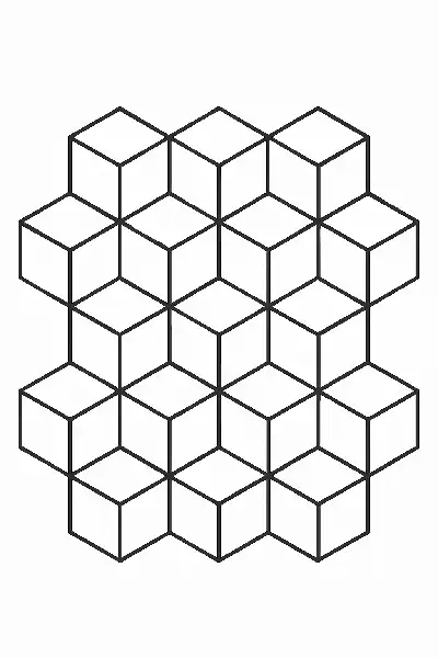 Isometrische Würfelmuster auf weißem Hintergrund