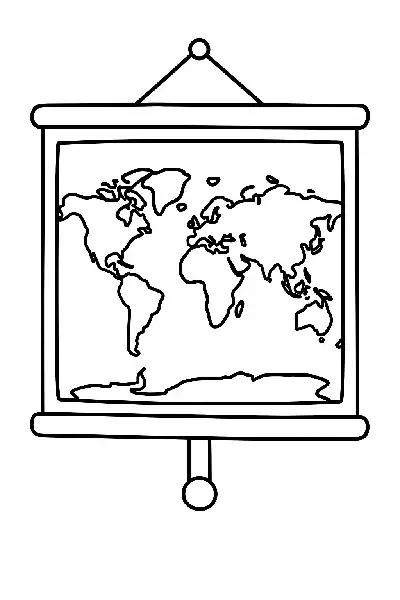 Weltkarte zum Ausmalen