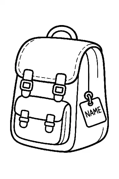 Schulranzen mit Namensschild