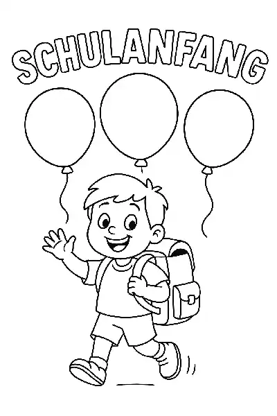 Schulanfang mit fröhlichem Kind