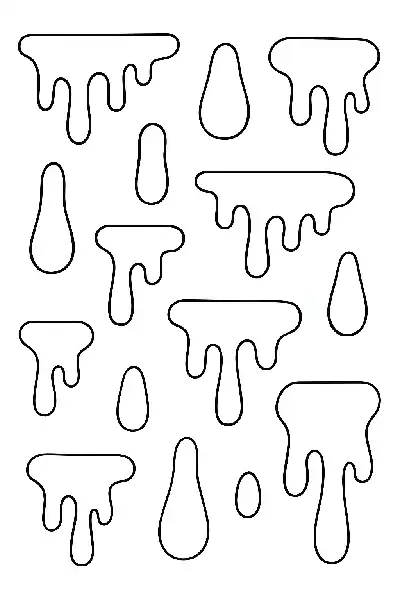 Tropfende Formen auf weißem Hintergrund