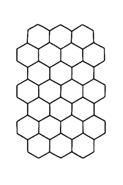 Bienenwaben-Muster zum Ausmalen