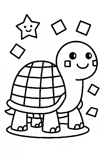 Fröhliche Schildkröte mit Sternen