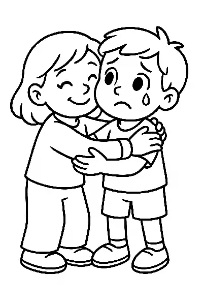 Umarmung von Freunden