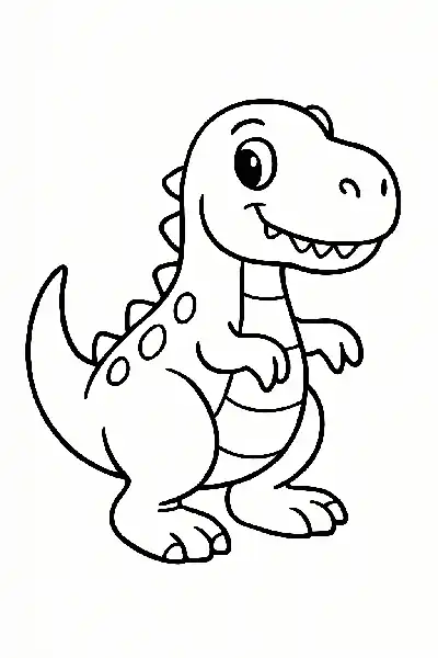 Freundlicher T-Rex zum Ausmalen
