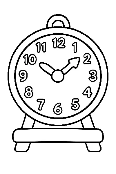 Lernuhr für Kinder zum Ausmalen