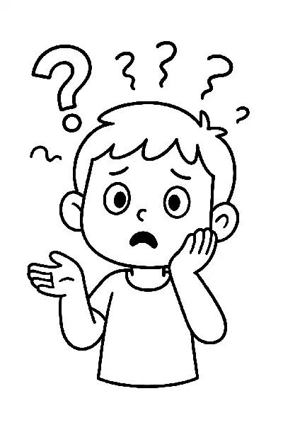 Verwirrter Blick des Kindes