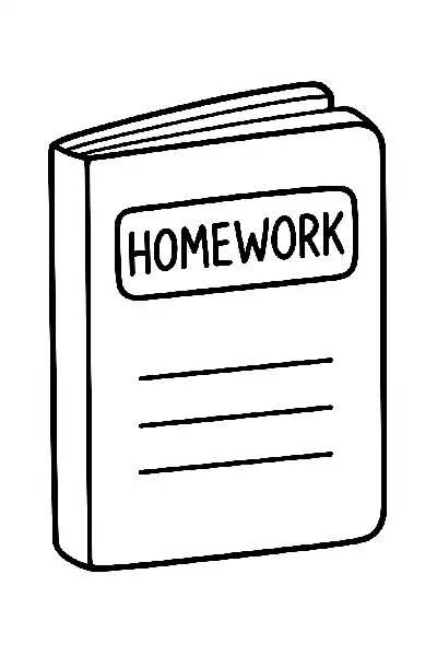 Hausaufgabenheft im Fokus