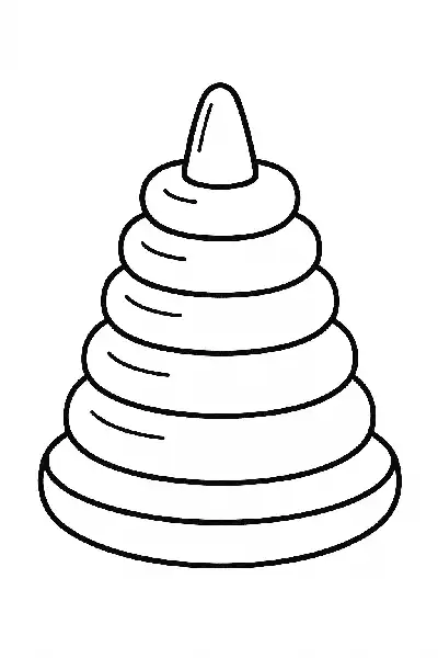 Stapelturm-Spielzeug in klarer Linie