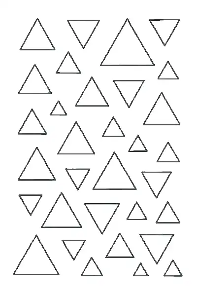 Geometrische Dreiecke auf weißem Hintergrund